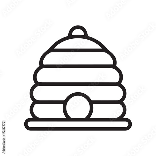 Traditional Beehive Apiculture Vector Icon for Beekeeping and Natural Honey Production Concepts