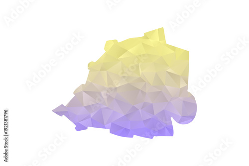 Holy See Map - Polygon Style Vector Illustration in Yellow and Lavender Gradient, Low Poly Geometric Design, Isolated on White Background for Infographics and Projects