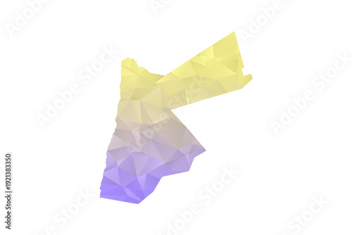 Jordan Map - Polygon Style Vector Illustration in Yellow and Lavender Gradient, Low Poly Geometric Design, Isolated on White Background for Infographics and Projects