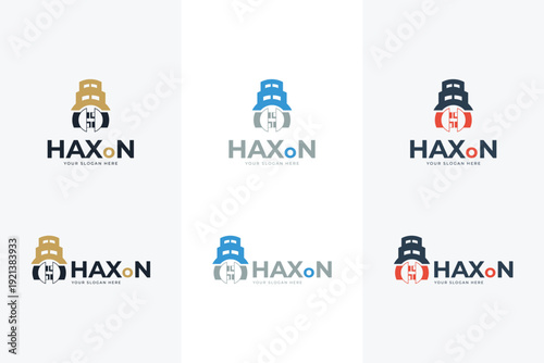 modern electric appliance and construction building logo