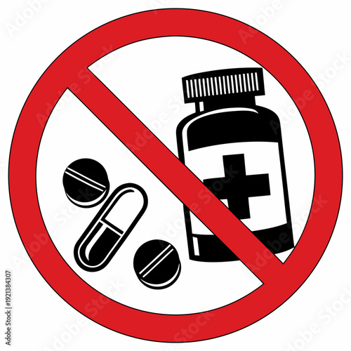 No medication or drugs allowed symbol Vector