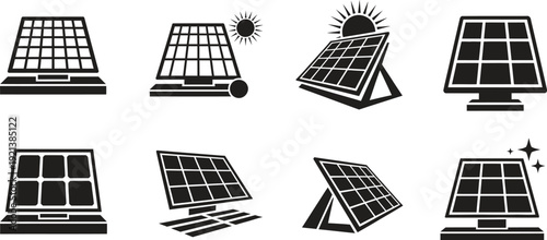 Solar panels and laptops for renewable energy solutions