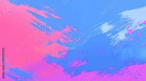 Vibrant abstract background featuring a blend of pink and blue hues with dynamic brush strokes, ideal for creative projects, presentations, or digital media,
