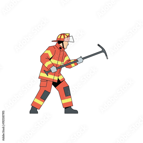 Firefighter with Pickaxe