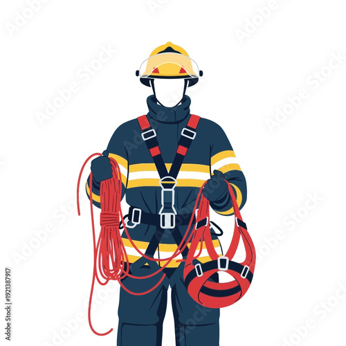 Firefighter with rescue equipment