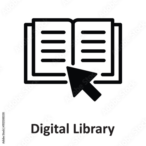 Digital Library Vector icon which can easily modify or edit