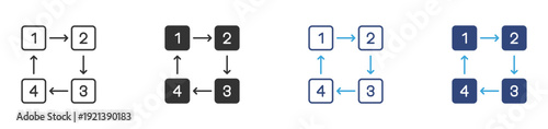 Workflow Process Icon. Task Management and System Flow Symbol. Automation and Operation Concept, Vector Illustration.