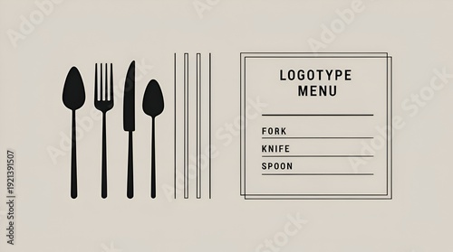 Flat Style Set of Fork, Knife, and Spoon