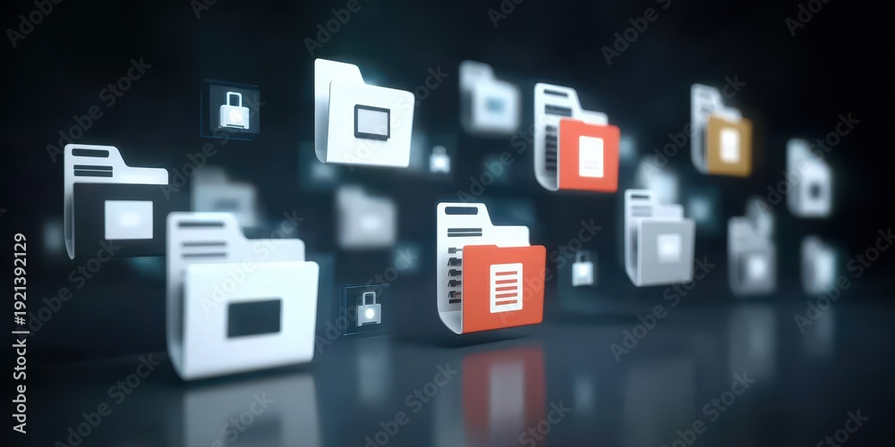 Fototapeta premium The office administration ensures the organisation processes every document and file, organizes them in a folder, and secures them in the archive room.