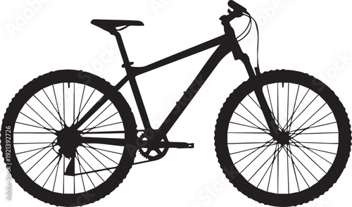 Minimalist Hardtail Mountain Bike Silhouettes for Trail Cycling Design
