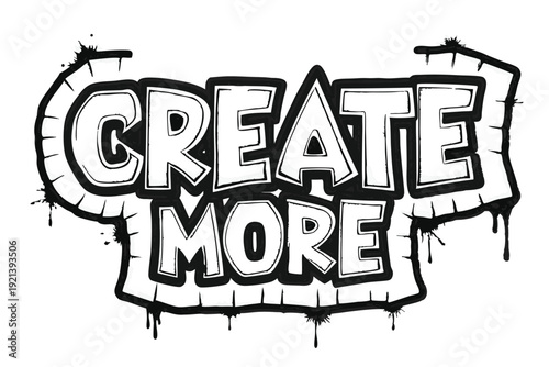 Inspiring graffiti text art urges artists to create more masterpieces in black and white