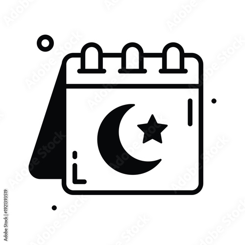 An amazing glyph icon showing eid calendar, premium vector