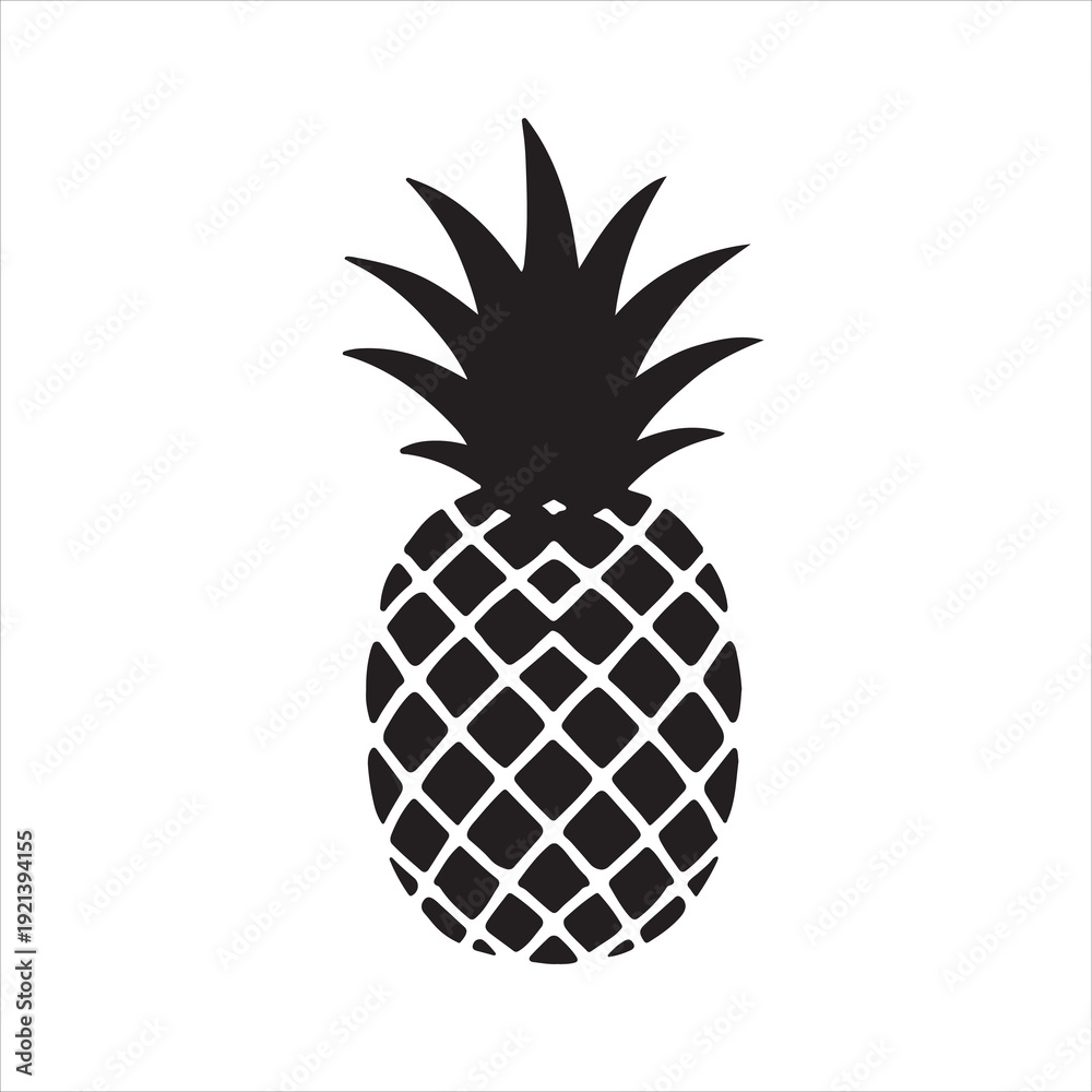 Obraz premium A pineapple silhouette vector style illustration