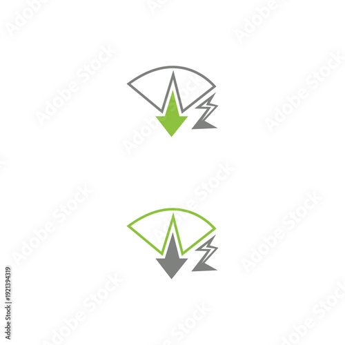 fast internet download and eco energy charging logo icon