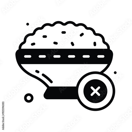 A premium glyph icon representing no eating fasting rule