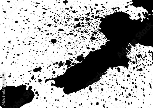 墨のグランジテクスチャ。激しく飛び散ったインクの背景