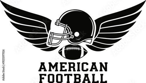 Vintage American football emblem with strong monochrome detailing and bold typography, symbolizing strength, resilience, teamwork, and the intense spirit of competitive gridiron battles.