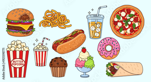 Assorted Fast Food and Desserts Collection 3.