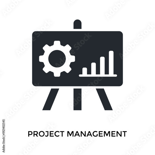Project Management Icon Glyph Style. Vector Illustration For Graphic Design