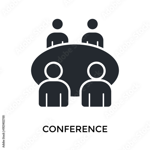 Conference Icon Glyph Style. Vector Illustration For Graphic Design