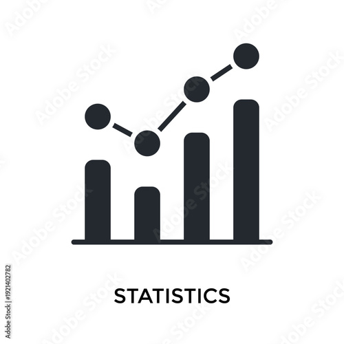 Statistics Icon Glyph Style. Vector Illustration For Graphic Design