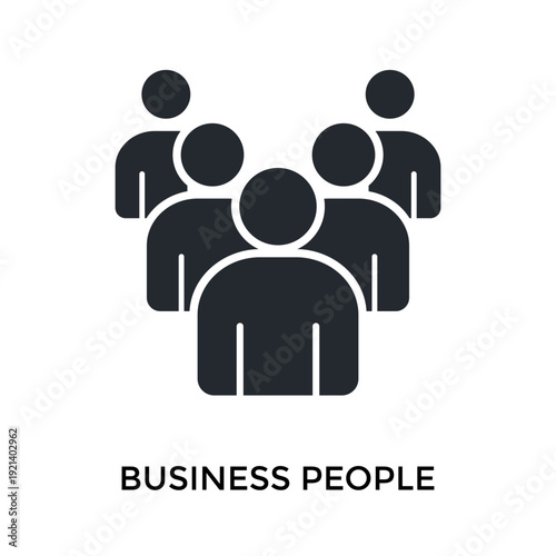 Business People Icon Glyph Style. Vector Illustration For Graphic Design