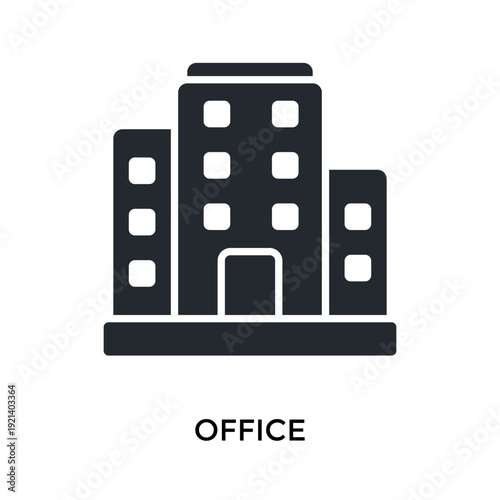 Office Icon Glyph Style. Vector Illustration For Graphic Design