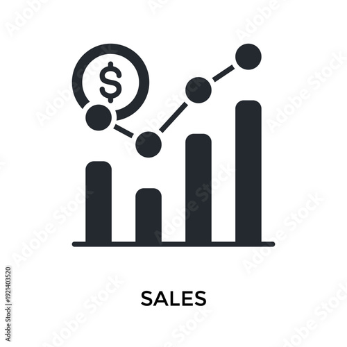 Sales Icon Glyph Style. Vector Illustration For Graphic Design
