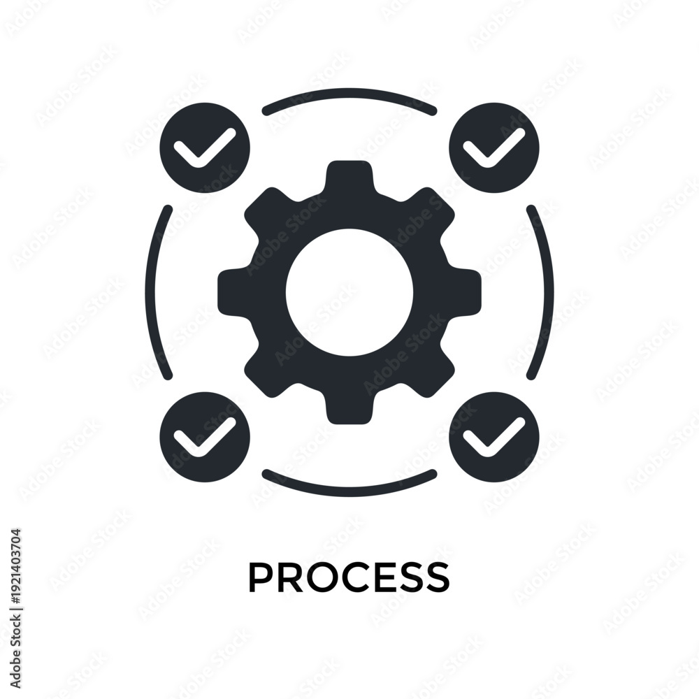 Obraz premium Process Icon Glyph Style. Vector Illustration For Graphic Design