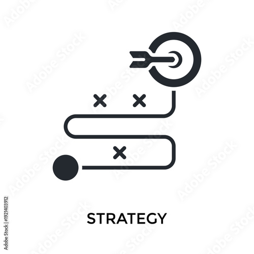 Strategy Icon Glyph Style. Vector Illustration For Graphic Design
