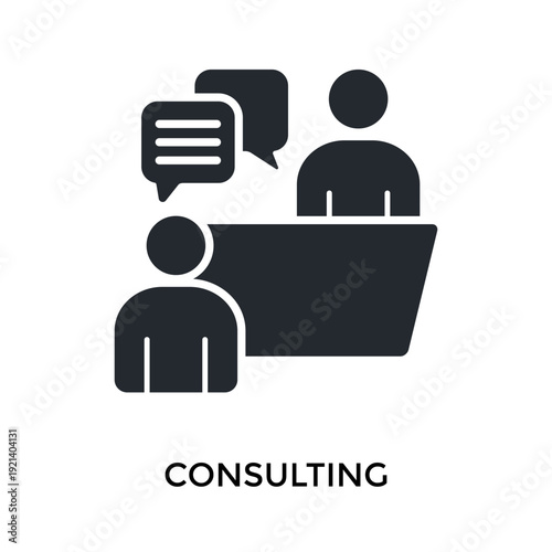 Consulting Icon Glyph Style. Vector Illustration For Graphic Design