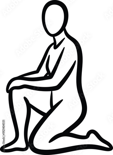 A person kneeling on one knee with the other foot flat on the ground