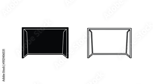 Two rectangular frames one black and one white shown in outline