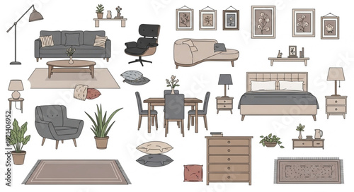 Furniture and Home Decor Items.