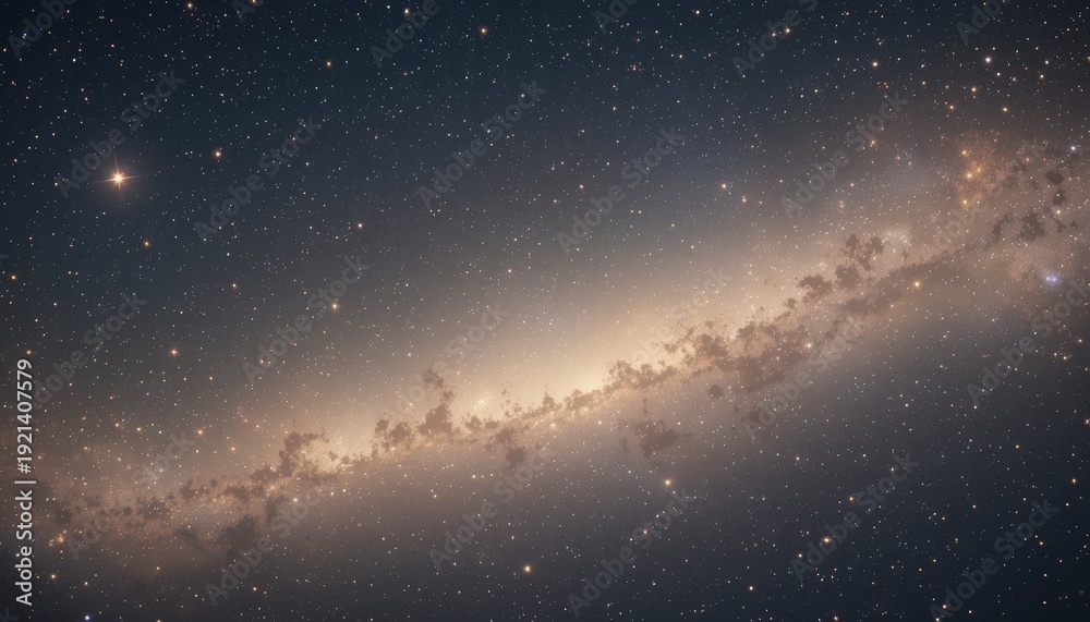 Fototapeta premium Luminous Horizon Of A Distant Galaxy Shining Through Interstellar Dust Clouds
