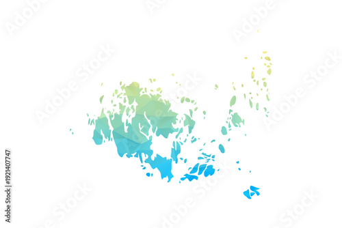 Aland Islands Map - Polygon Style Vector Illustration in Blue and Yellow Gradient, Low Poly Geometric Design, Isolated on White Background for Infographics and Projects.
