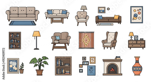 Furniture and Home Decor Items Set.