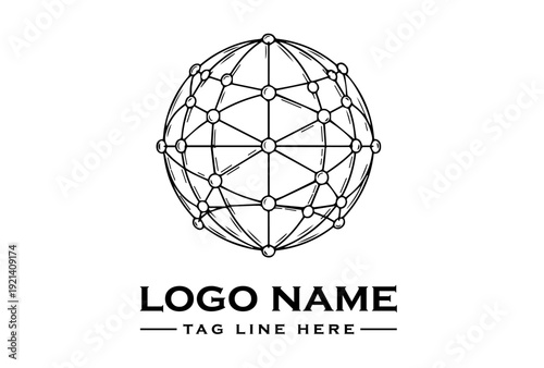 Black and white geometric logo design with a tagline on a clean white background.
