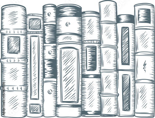 Books lining a shelf representing knowledge and literature