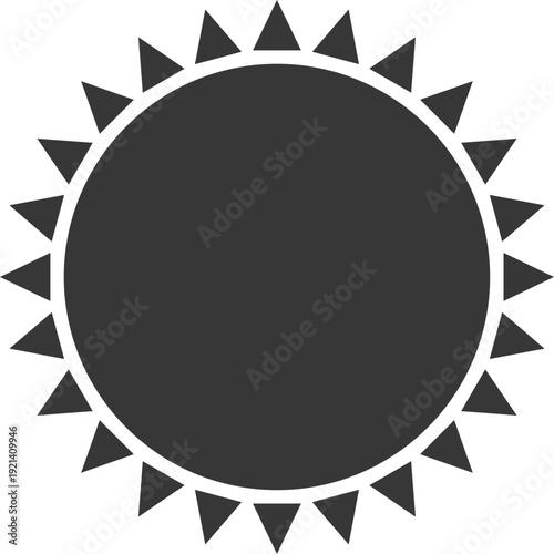 Sun symbol icon representing summer heat and weather