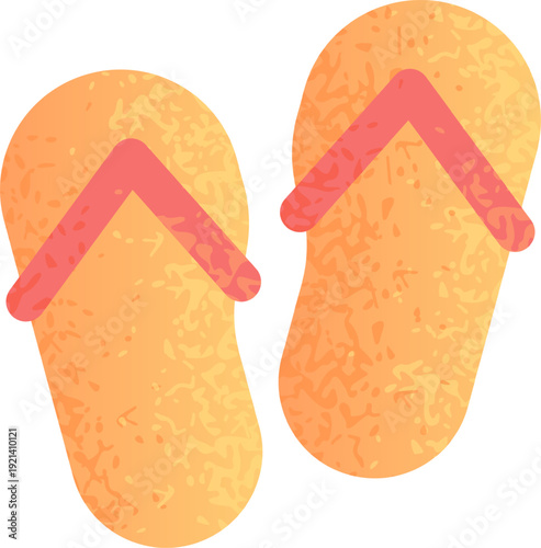 Orange flip flops representing summer beach vacation
