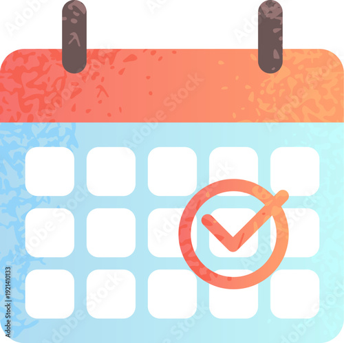 Calendar icon with checkmark marking scheduled event