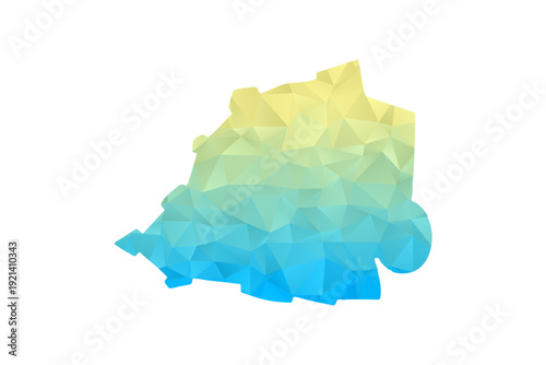 Holy See Map - Polygon Style Vector Illustration in Blue and Yellow Gradient, Low Poly Geometric Design, Isolated on White Background for Infographics and Projects.