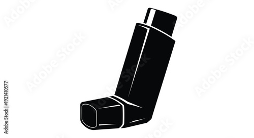 A black silhouette of an inhaler for asthma treatment silhouette