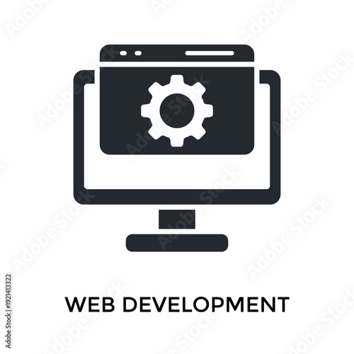 Web Development Icon Glyph Style. Vector Illustration For Graphic Design