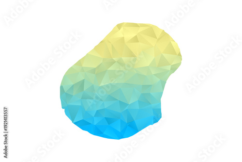 Nauru Map - Polygon Style Vector Illustration in Blue and Yellow Gradient, Low Poly Geometric Design, Isolated on White Background for Infographics and Projects.