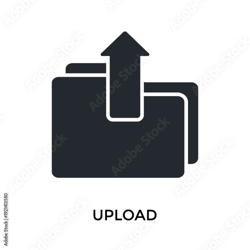 Upload Icon Glyph Style. Vector Illustration For Graphic Design