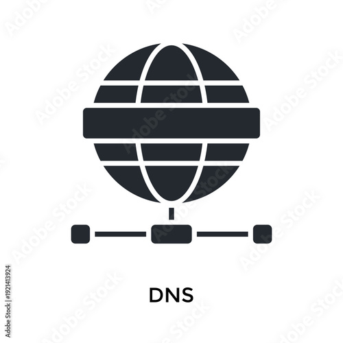 Dns Icon Glyph Style. Vector Illustration For Graphic Design