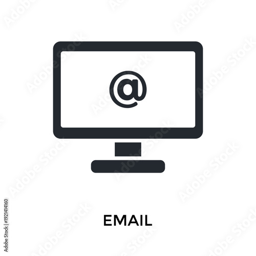 Email Icon Glyph Style. Vector Illustration For Graphic Design
