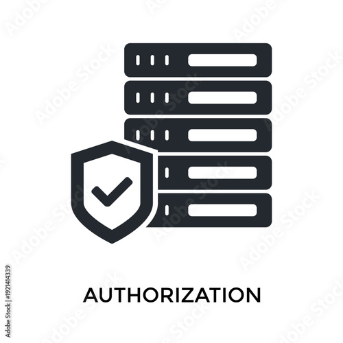 Authorization Icon Glyph Style. Vector Illustration For Graphic Design